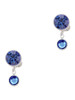Crystal Blue Channel Drop - Crystal Clip on Earrings