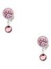 Crystal Light Pink Channel Drop - Crystal Clip on Earrings