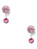 Crystal Hot Pink Channel Drop - Crystal Clip on Earrings