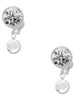 Crystal Clear Channel Drop - Crystal Clip on Earrings: Color Choice - Red, Green, Blue, Purple, Pink, Clear, Black
