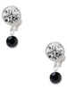 Crystal Black Channel Drop - Crystal Clip on Earrings: Color Choice - Red, Green, Blue, Purple, Pink, Clear, Black