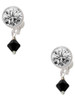 Black Crystal Bicone - Crystal Clip on Earrings: Color Choice - Red, Green, Blue, Purple, Pink, Clear, Black
