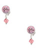October - Hot Pink Crystal Bicone - Crystal Clip on Earrings