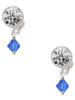 September - Blue Crystal Bicone - Crystal Clip on Earrings: Color Choice - Red, Green, Blue, Purple, Pink, Clear, Black