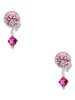 Fuchsia Crystal Bicone - Crystal Clip on Earrings