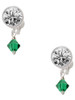 May - Green Crystal Bicone - Crystal Clip on Earrings: Color Choice - Red, Green, Blue, Purple, Pink, Clear, Black