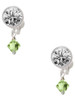 August - Lime Green Crystal Bicone - Crystal Clip on Earrings: Color Choice - Red, Green, Blue, Purple, Pink, Clear, Black