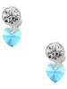 10mm Hot Blue Crystal Heart - Crystal Clip on Earrings: Color Choice - Red, Green, Blue, Purple, Pink, Clear, Black