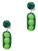 Fimo Clay Three Peas in a Pod - Crystal Clip on Earrings
