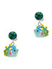 Resin Blowfish - Crystal Clip on Earrings