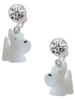 Resin White Scottie Dog - Crystal Clip on Earrings
