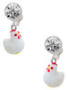 Resin White Chicken - Crystal Clip on Earrings