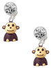 Resin Monkey - Crystal Clip on Earrings