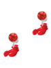 Resin Curved Red Lobster - Crystal Clip on Earrings
