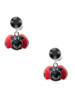 Resin Red & Black Ladybug Sweetie - Crystal Clip on Earrings