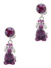 Resin Purple Dragon Darling - Crystal Clip on Earrings
