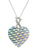 Acrylic Large Hologram Heart - Custom Engraved Infinity Toggle Necklace: Personalized Jewelry Gift - Names, Initials, Dates, Bible Verses