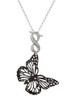 Acrylic Cut Out Butterfly Black - Custom Engraved Infinity Toggle Necklace: Personalized Jewelry Gift - Names, Initials, Dates, Bible Verses