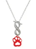 Acrylic Small Paw Red - Custom Engraved Infinity Toggle Necklace: Personalized Jewelry Gift - Names, Initials, Dates, Bible Verses