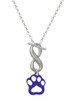 Acrylic Small Paw Purple - Custom Engraved Infinity Toggle Necklace: Personalized Jewelry Gift - Names, Initials, Dates, Bible Verses