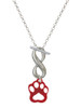 Acrylic Small Paw Maroon - Custom Engraved Infinity Toggle Necklace: Personalized Jewelry Gift - Names, Initials, Dates, Bible Verses