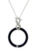 Acrylic 1 1/2" Ring with 4mm Crystal Black - Custom Engraved Infinity Toggle Necklace: Personalized Jewelry Gift - Names, Initials, Dates, Bible Verses