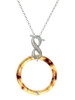 Acrylic 1 1/2" Ring with 4mm Crystal Mixed Brown and Yellow - Custom Engraved Infinity Toggle Necklace: Personalized Jewelry Gift - Names, Initials, Dates, Bible Verses