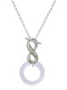 Acrylic 7/8" Ring Shimmer White - Custom Engraved Infinity Toggle Necklace: Personalized Jewelry Gift - Names, Initials, Dates, Bible Verses