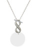 Acrylic 1" Disc Shimmer White - Custom Engraved Infinity Toggle Necklace: Personalized Jewelry Gift - Names, Initials, Dates, Bible Verses