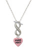 Acrylic Pink "Cool Cat / Purr Fect" Heart - Custom Engraved Infinity Toggle Necklace: Personalized Jewelry Gift - Names, Initials, Dates, Bible Verses