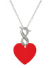 Acrylic 1" Red Heart - Custom Engraved Infinity Toggle Necklace: Personalized Jewelry Gift - Names, Initials, Dates, Bible Verses