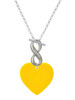 Acrylic 1" Yellow Heart - Custom Engraved Infinity Toggle Necklace: Personalized Jewelry Gift - Names, Initials, Dates, Bible Verses