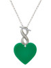 Acrylic 1" Green Heart - Custom Engraved Infinity Toggle Necklace: Personalized Jewelry Gift - Names, Initials, Dates, Bible Verses