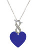 Acrylic 1" Royal Blue Heart - Custom Engraved Infinity Toggle Necklace: Personalized Jewelry Gift - Names, Initials, Dates, Bible Verses