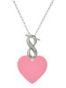 Acrylic 1" Pink Heart - Custom Engraved Infinity Toggle Necklace: Personalized Jewelry Gift - Names, Initials, Dates, Bible Verses