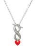 Acrylic 5/16" Red Heart - Custom Engraved Infinity Toggle Necklace: Personalized Jewelry Gift - Names, Initials, Dates, Bible Verses