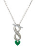 Acrylic 5/16" Green Heart - Custom Engraved Infinity Toggle Necklace: Personalized Jewelry Gift - Names, Initials, Dates, Bible Verses