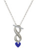 Acrylic 5/16" Royal Blue Heart - Custom Engraved Infinity Toggle Necklace: Personalized Jewelry Gift - Names, Initials, Dates, Bible Verses