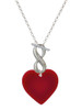 Acrylic 1" Maroon Heart - Custom Engraved Infinity Toggle Necklace: Personalized Jewelry Gift - Names, Initials, Dates, Bible Verses
