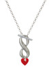 Acrylic 5/16" Maroon Heart - Custom Engraved Infinity Toggle Necklace: Personalized Jewelry Gift - Names, Initials, Dates, Bible Verses