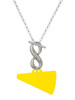 Acrylic Large Yellow Megaphone - Custom Engraved Infinity Toggle Necklace: Personalized Jewelry Gift - Names, Initials, Dates, Bible Verses
