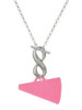 Acrylic Large Hot Pink Megaphone - Custom Engraved Infinity Toggle Necklace: Personalized Jewelry Gift - Names, Initials, Dates, Bible Verses