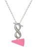 Acrylic Hot Pink Megaphone - Custom Engraved Infinity Toggle Necklace: Personalized Jewelry Gift - Names, Initials, Dates, Bible Verses