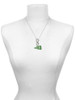Acrylic Large Green Cheer Megaphone - Custom Engraved Infinity Toggle Necklace