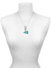 Acrylic Large Teal Cheer Megaphone - Custom Engraved Infinity Toggle Necklace