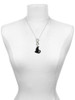 Acrylic Sitting Black Cat with Crystal Eyes - Custom Engraved Infinity Toggle Necklace