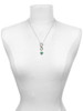 Silver Plated Crystal Green Spinner - Custom Engraved Infinity Toggle Necklace