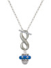 Silver Plated Crystal Royal Blue Spinner - Custom Engraved Infinity Toggle Necklace: Personalized Jewelry Gift - Names, Initials, Dates, Bible Verses