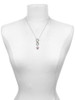 Silver Plated Crystal Pink Spinner - Custom Engraved Infinity Toggle Necklace