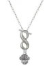 Silver Plated Center Spacer Spinner - Custom Engraved Infinity Toggle Necklace: Personalized Jewelry Gift - Names, Initials, Dates, Bible Verses